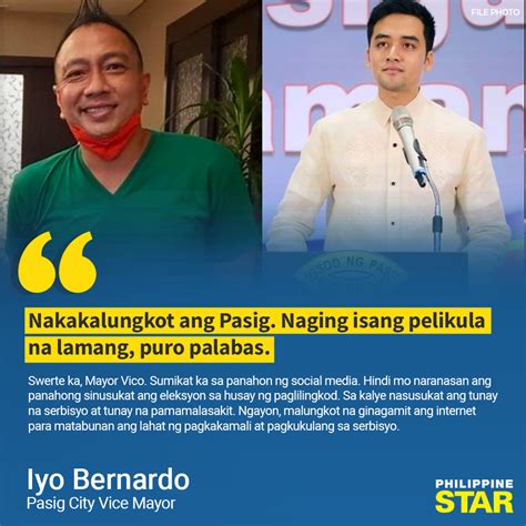 Pasig City Vice Mayor Iyo Bernardo files bid to .